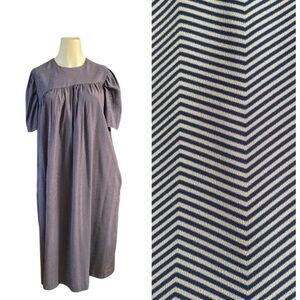 Vintage Handmade Chevron pattern babydoll Short sleeve dress